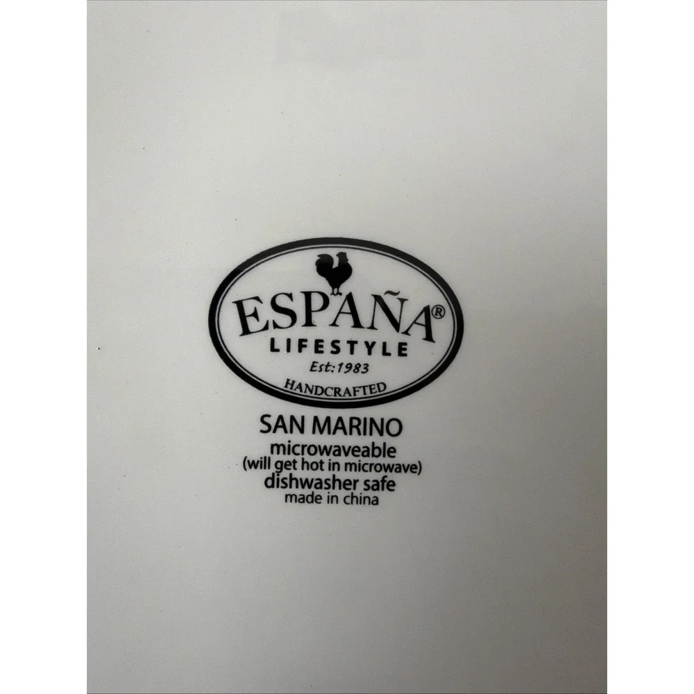 Handcrafted Espana Lifestyle San Marino Dinner Plate 11.25'' Some Scratches.